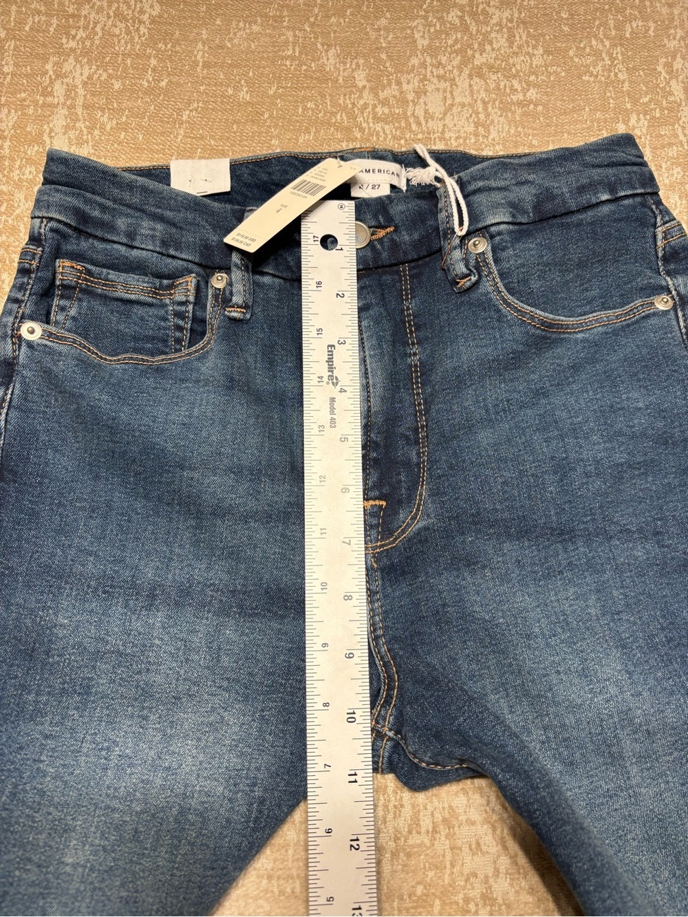 π·οΈ Good American Good Capri Skinny Jeans Mid Rise Crop Split Cuff Blue 4/27 NWT - Picture 6 of 16